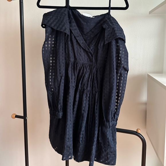 Jonathan Simkhai Cold Shoulder Navy Summer Dress XS - Picture 2 of 3